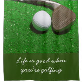 Golf Shower Curtain Life is goed met golfbal Douchegordijn (Voorkant)