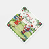 Golf Siamese Cat bevindt zich op de Christmas Golf Servet (Hoek)