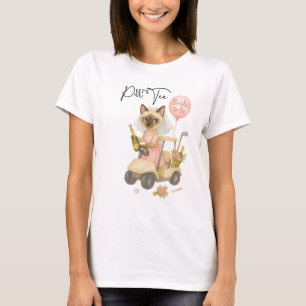 Golf Siamese Cat Golfer vieren T-shirt
