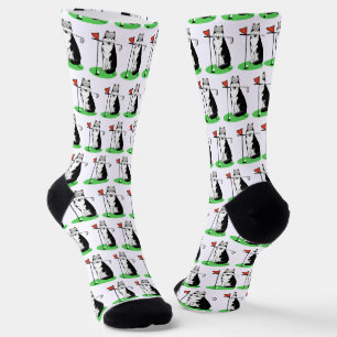 Golf Siberian Husky (zwart) Dog die Cute Funny spe Sokken