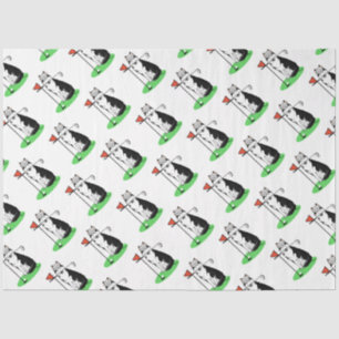 Golf Siberian Husky (zwart) Dog die Cute Funny spe Tissuepapier