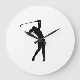Golf Silhouet Grote Wandklok Elegant Ontwerp Klok