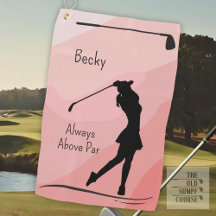 Golf Silhouet, Vrouw, Naam, Op Rood