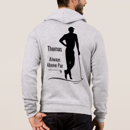 Golf Silhouette, Mannelijk, Naam, Tekst Hoodie