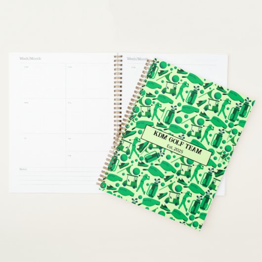 Golf Silhouette Pattern Classic Branding buisness Planner (Display)