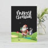 Golf Sinterklaas in golfbaan Feestdagenkaart (Staand voorkant)