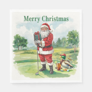 Golf Sinterklaas is golfen op Kerstmis Servet