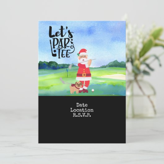 Golf Sinterklaas Kerstmis Feestdag save datum Kaart (Staand voorkant)