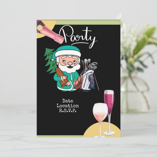 Golf Sinterklaas Kerstmis Feestdag save datum Kaart (Staand voorkant)