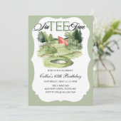 Golf SIX-TEE Birthday, 65, Golf Birthday,   Kaart (Staand voorkant)