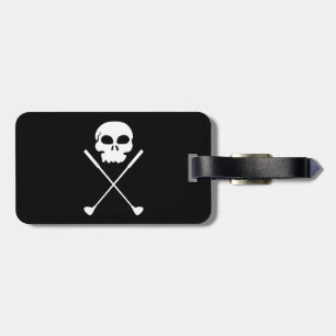 Golf Skull Crossed Clubs Bagagelabel