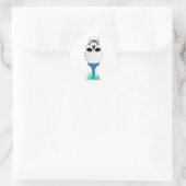 Golf Skull Ronde Sticker (Tas)