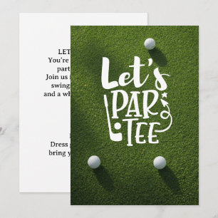 Golf slaat bal van par tee op groen gras kaart