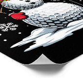 Golf Snowman Golfspeler Santa Hat Kerst Grappig Poster (Hoek)