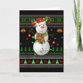 Golf Snowman Ugly Christmas Sweaters Golfing Golfe Kaart (Voorkant)