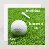Golf sparen de Datum met golfbal op groen (Voorkant / Achterkant)