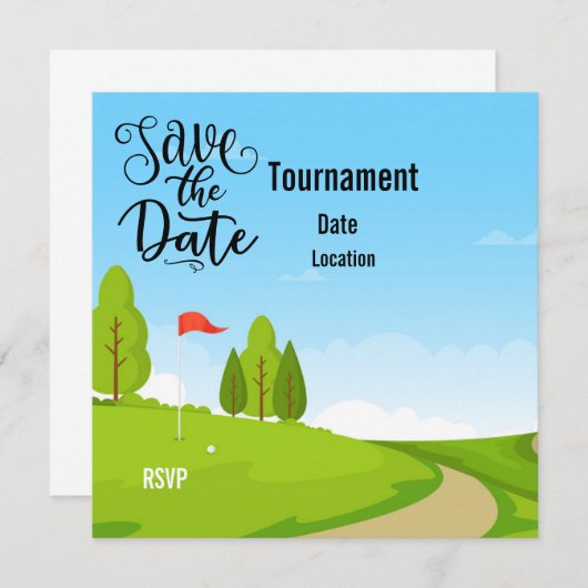 Golf sparen de Datum met uitzicht golfbaan (Voorkant / Achterkant)