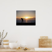 Golf spelen op zonsondergang poster (Keuken)