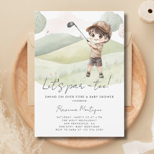 Golf Speler Jongen Laat Par-Tee Baby Shower Kaart