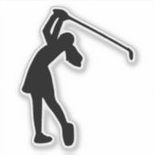 Golf speler meisje silhouet ontwerp sticker (Voorkant)
