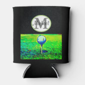 Golf Sport Monogram Naam Cool Dad Mannen Blikjeskoeler (Voorkant)