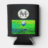 Golf Sport Monogram Naam Cool Dad Mannen Blikjeskoeler (Achterkant)