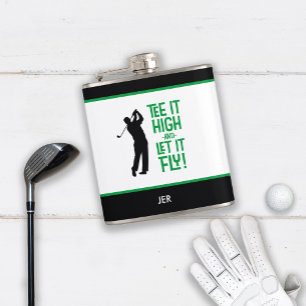 Golf sporten cute humor tee citaat zwart groen 6 o heupfles