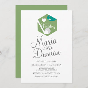 Golf Sports Grass Field Wedding Kaart