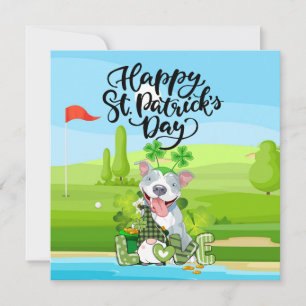 GOLF St. Patrick's Day for Golfer with DOG Feestdagenkaart