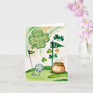 Golf St. Patrick's Day Golf thema voor Golfer Kaart
