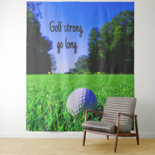 Golf sterk ga lange gras golfbal wandkleed