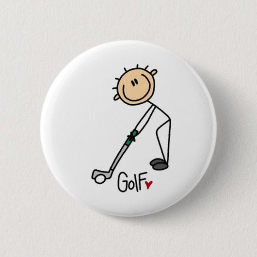 Golf Stick Figuur Ronde Button 5,7 Cm (Voorkant)