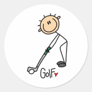 Golf Stick Figuur Ronde Sticker