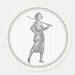 Golf Sticker - Woman Golfer