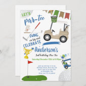 Golf Swing Different Birthday Invitation Card (Voorkant / Achterkant)