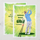 Golf Swing Golf Club Golf Tournoi Invitation (Devant / Derrière)