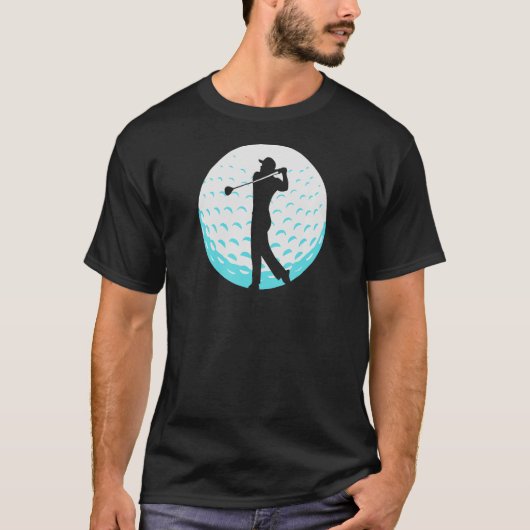 Golf Swing Golfer die Golf Silhouette Golf Bal T-shirt (Voorkant)