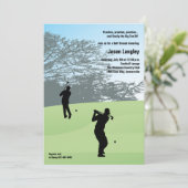 Golf Swing Invitation Kaart (Staand voorkant)