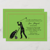 Golf Swing Invitation Kaart (Voorkant / Achterkant)