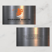 Golf Swing Logo | Metallic Visitekaartje (Voorkant / Achterkant)