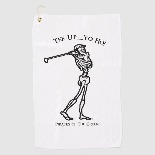 Golf Swing Pirate Skeleton Golfhanddoek (Voorkant)