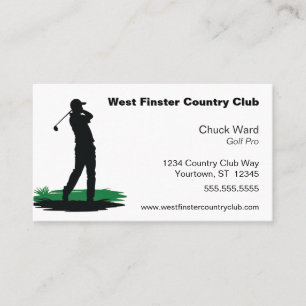 Golf Swing Silhouette Golf Pro Country Club Visitekaartje