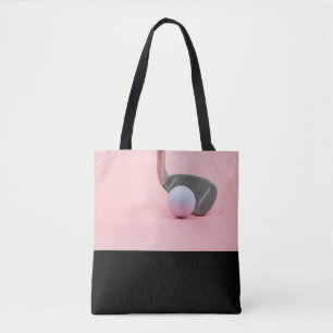 Golf-t-shirt en ijzeren op roze dammer golfer draagtas