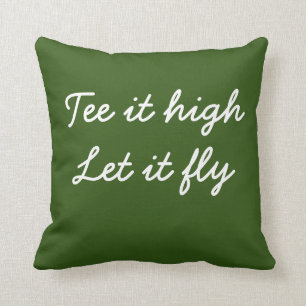 Golf T-shirt het hoog. Laat het slogan hand schrij Kussen