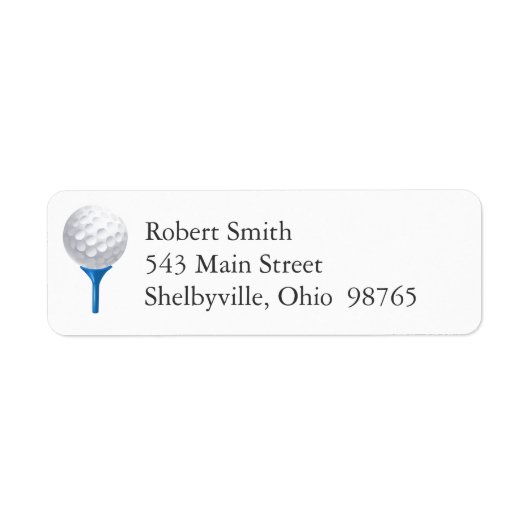 Golf T-shirt Return Address Labels (Voorkant)
