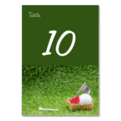 Golf tafelnummer met mand golfbal en liefde (Achterkant)