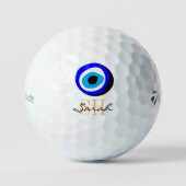 Golf Talisman & Evil Eye Lucky Greek / Monogrammed Golfballen (Voorkant)