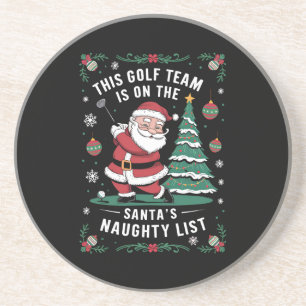 Golf Team staat op Santa's ondeugende lijst Xmas S Zandsteen Onderzetter