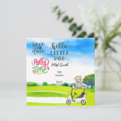 Golf Teddy Bear Boy voor Baby shower Kaart (Staand voorkant)
