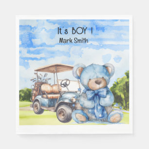 Golf Teddy Bear Het is Jongen voor Baby shower Servet